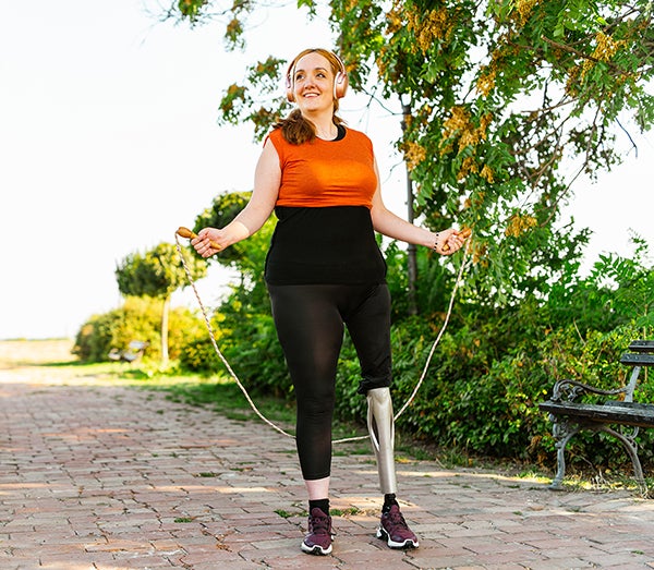 Woman jumping rope