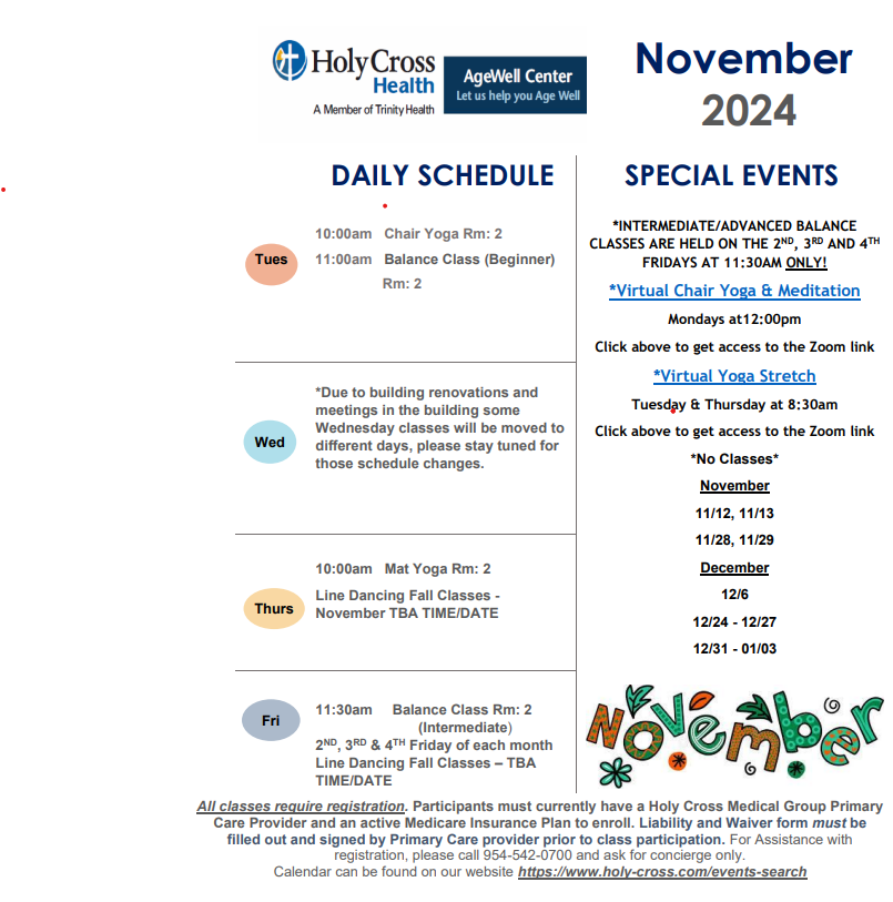 Agewell November Events 